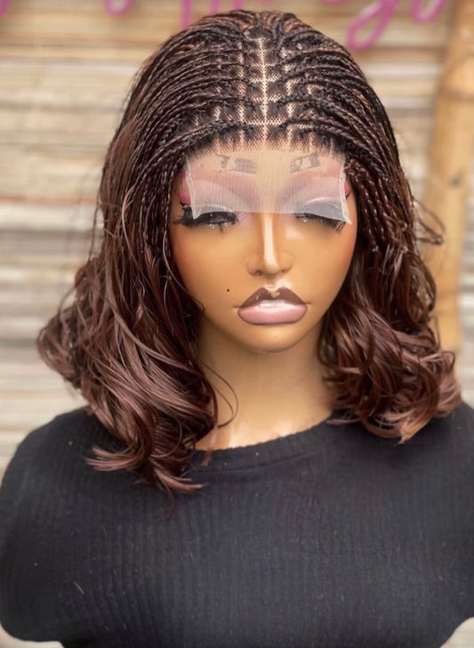 “Cocoa Luxe” Short French Curl Braided Wig