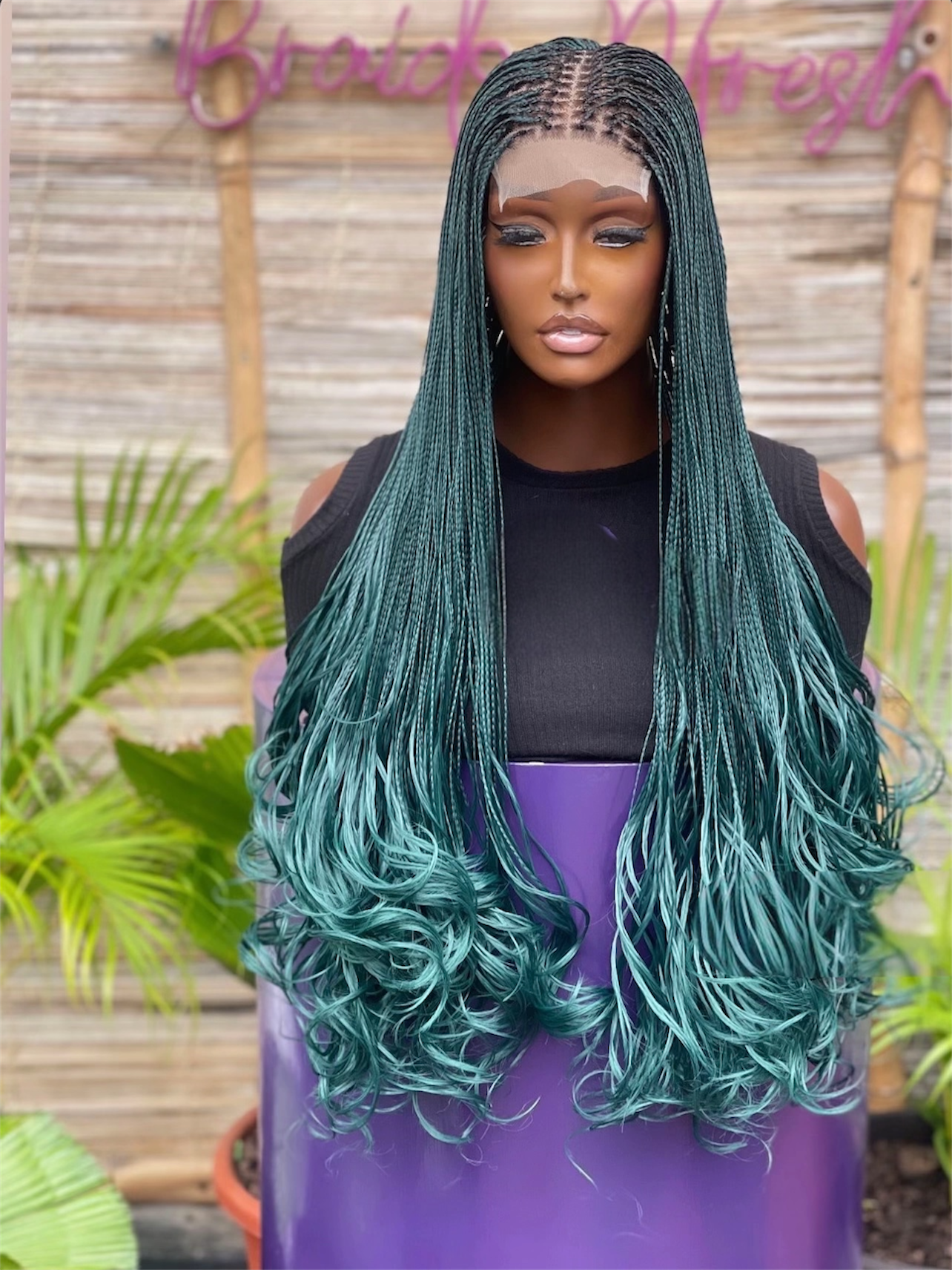 “Bold Luxe Collection” – 4x4 French Curl Braided Wigs