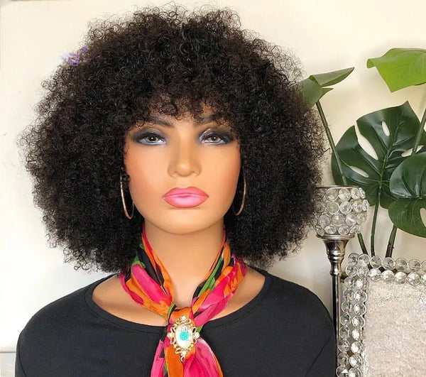 Kinky curl fringe 100% human hair